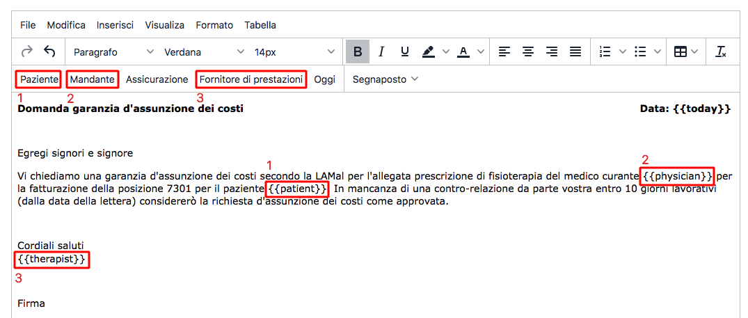 ePhysio - Modelli di rapporti e lettere
